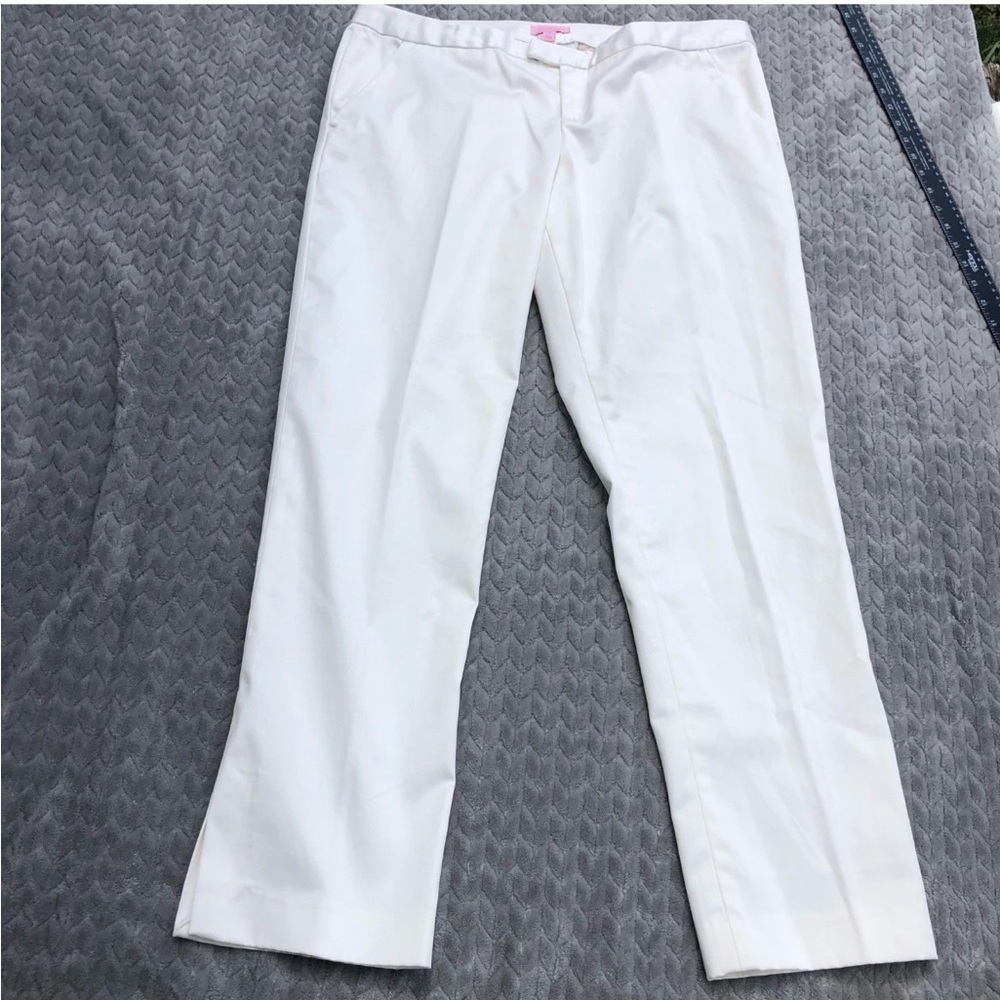 Lilly Pulitzer Women’s Off-white Sateen Dress Pant Split Ankle Size 14